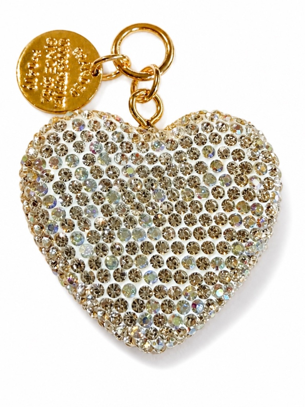 Crystal Heart Keychain Bag Charm Rhinestone - Picture 2 of 3